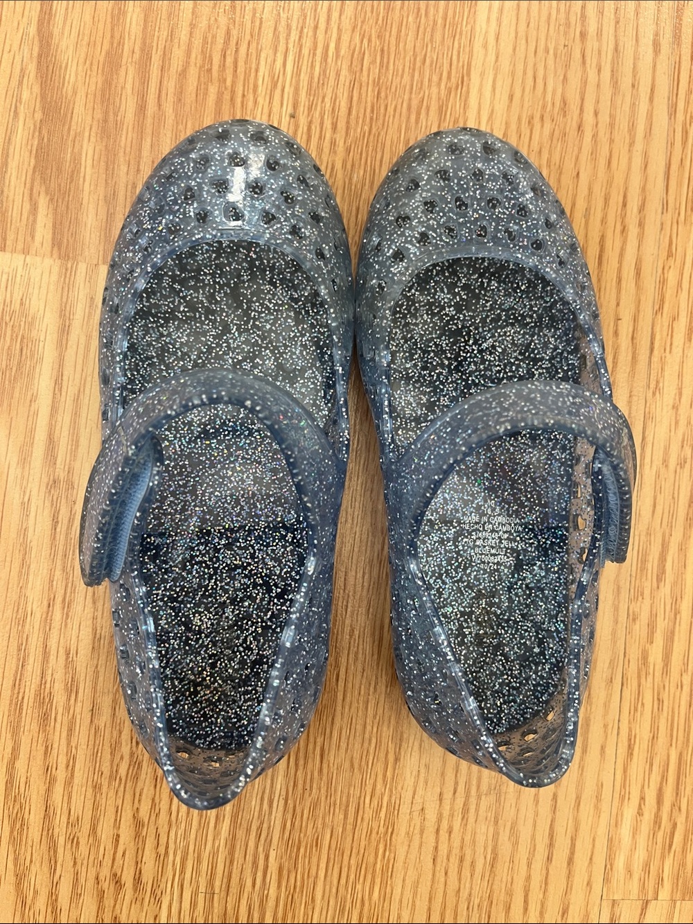 $15 = 4 pairs - Girls' Navy Glitter Jelly Mary Jane Shoes
